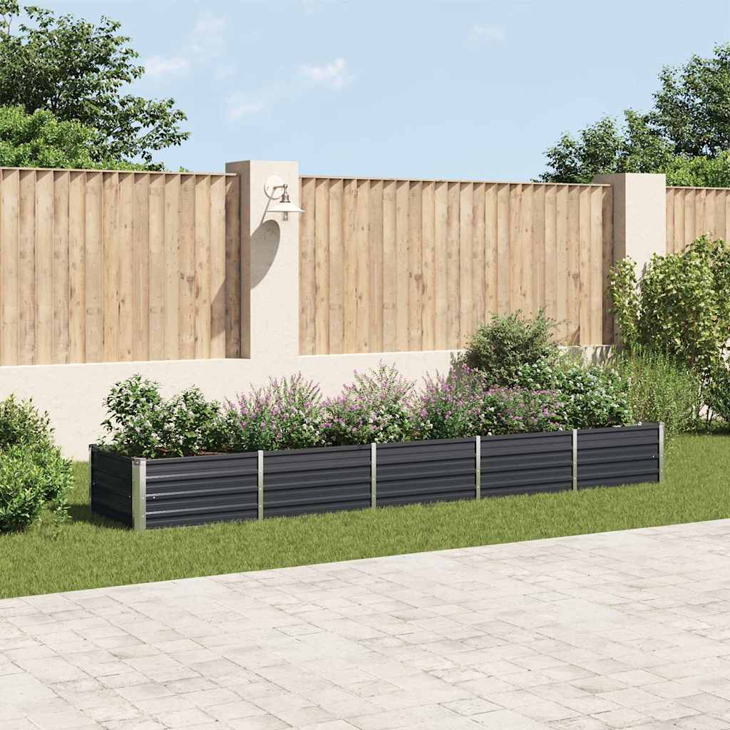 vidaXL Arriate de acero galvanizado gris antracita 400x80x45 cm