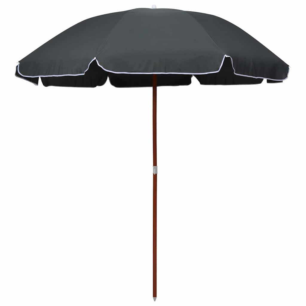 vidaXL Sombrilla con palo de acero gris antracita 240 cm