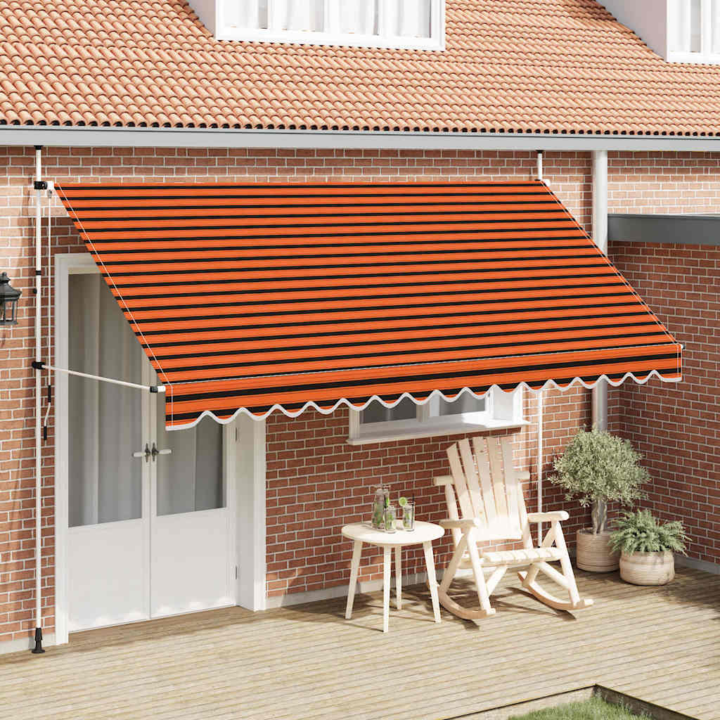 vidaXL Toldo manual retráctil naranja y marrón 400 cm