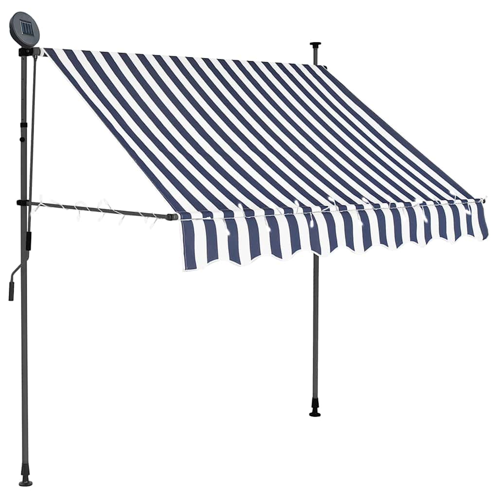 vidaXL Toldo manual retráctil con LED azul y blanco 100 cm