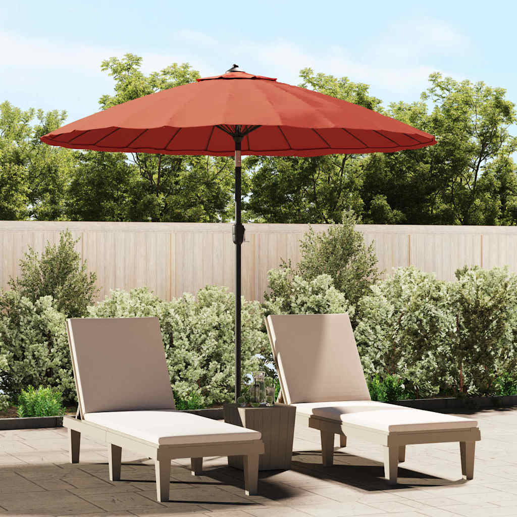 vidaXL Sombrilla de jardín con palo de aluminio terracota 250 cm