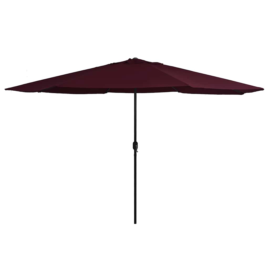 vidaXL Sombrilla de jardín con palo de metal rojo burdeos 390 cm
