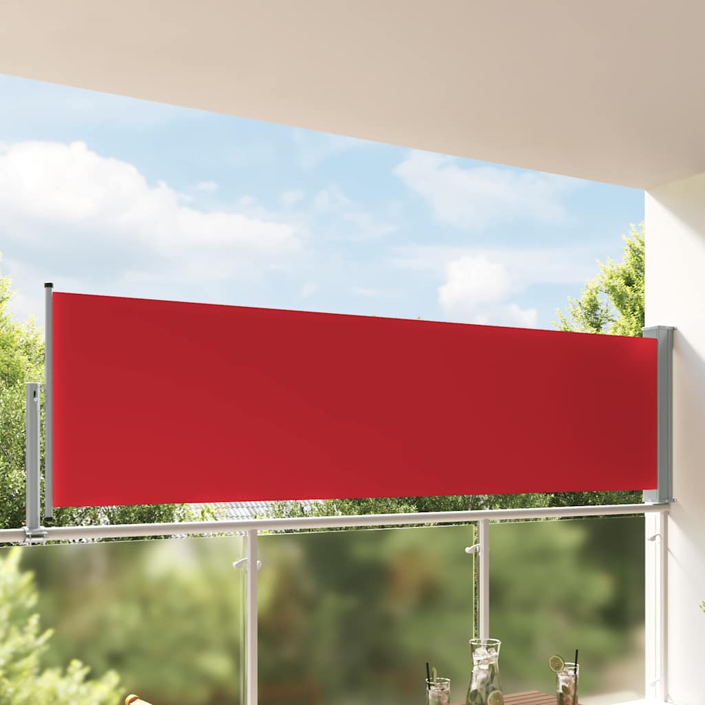 vidaXL Toldo lateral retráctil de jardín o terraza rojo 100x300 cm