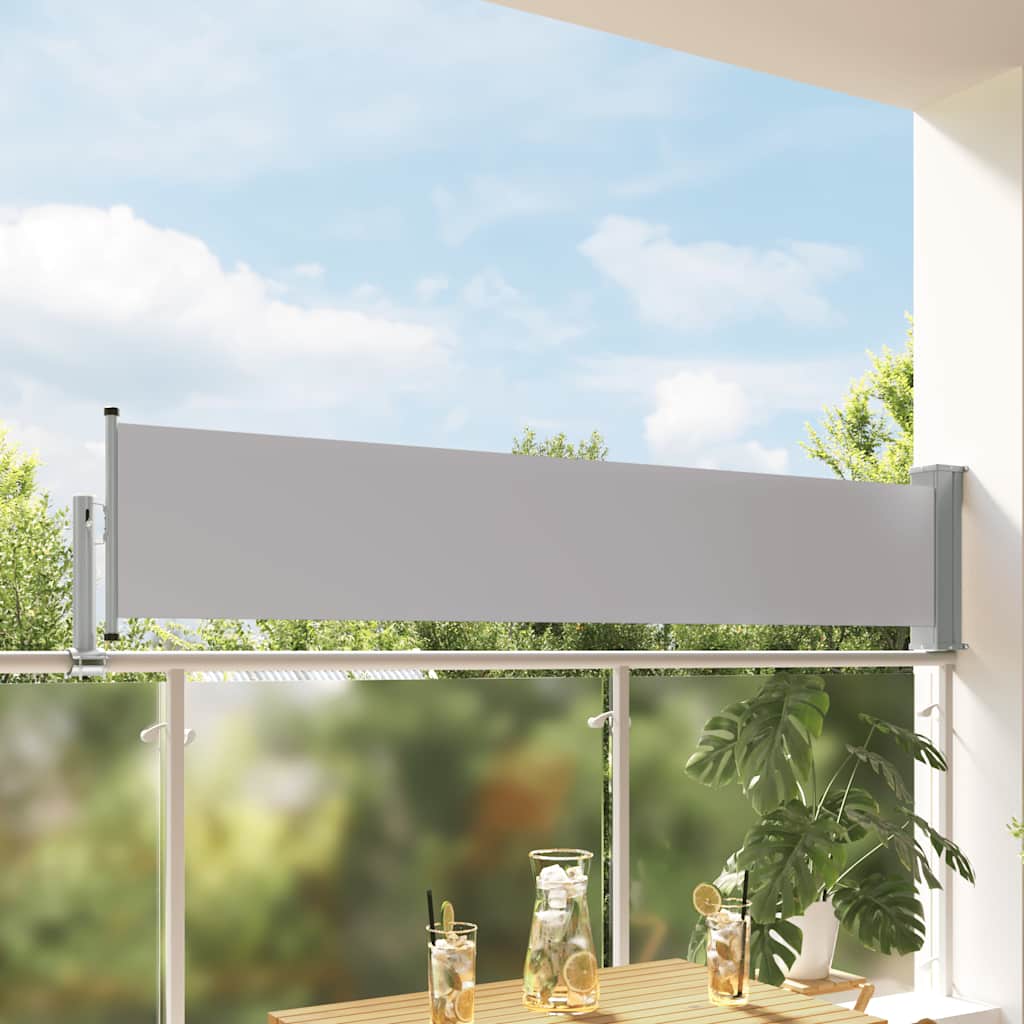 vidaXL Toldo lateral retráctil de jardín gris 60x300 cm