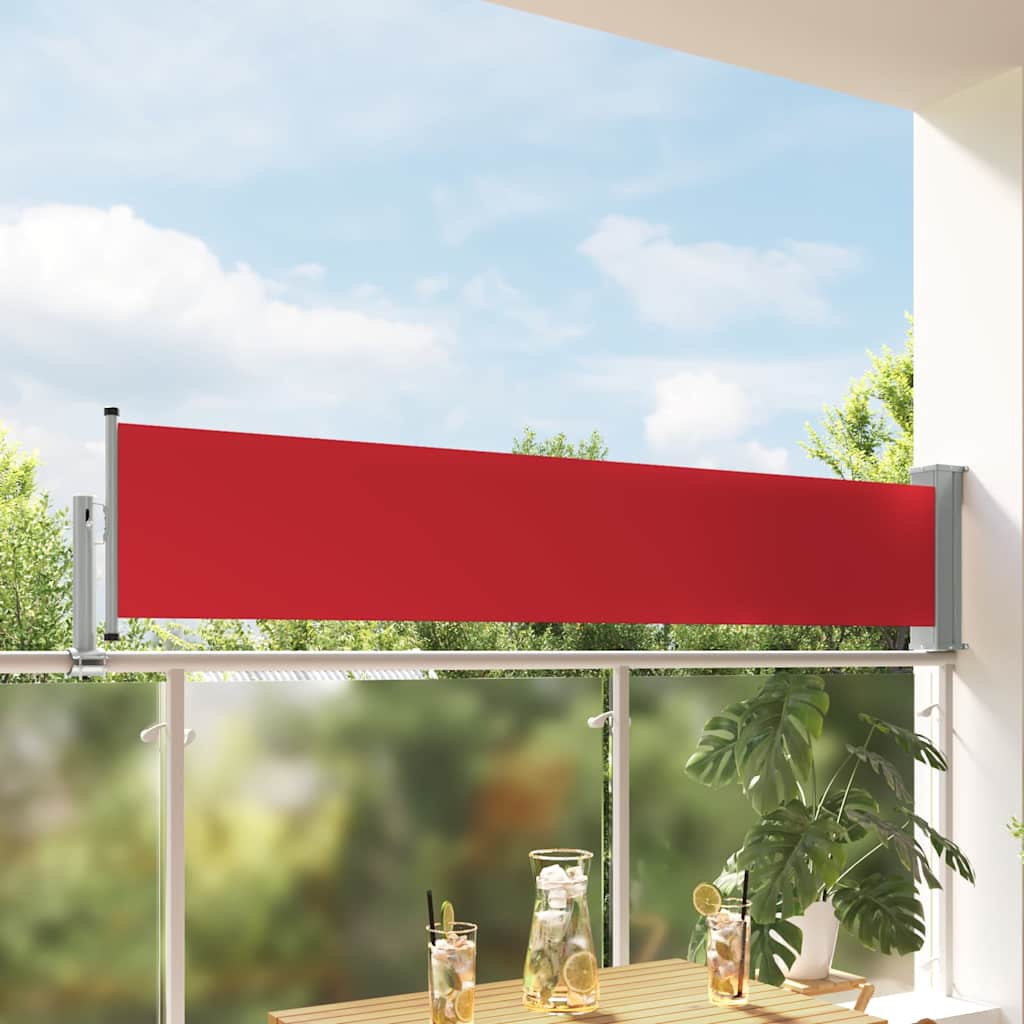 vidaXL Toldo lateral retráctil de jardín rojo 60x300 cm