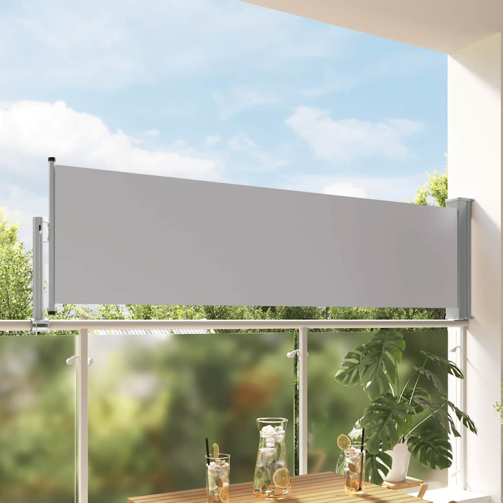 vidaXL Toldo lateral retráctil de jardín gris 80x300 cm