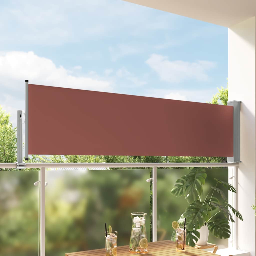 vidaXL Toldo lateral retráctil de jardín marrón 80x300 cm