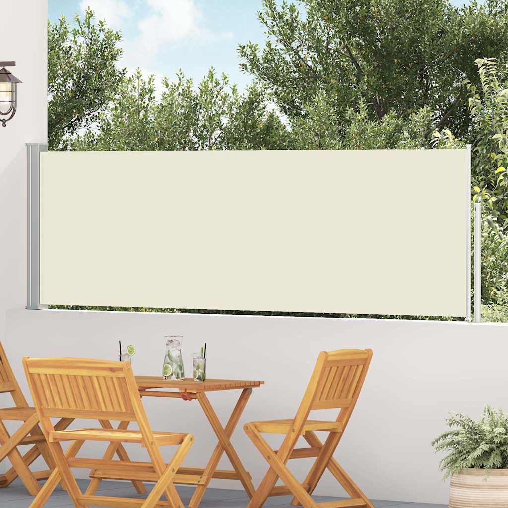 vidaXL Toldo lateral retráctil de jardín crema 100x514 cm