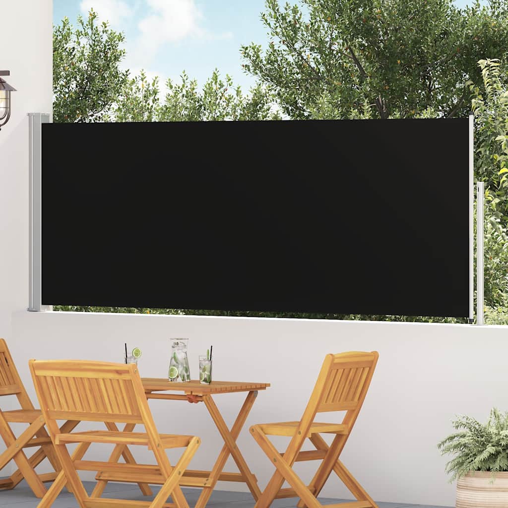 vidaXL Toldo lateral retráctil de jardín negro 117x514 cm