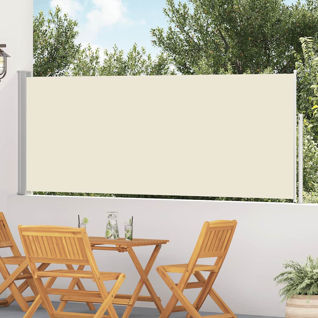 vidaXL Toldo lateral retráctil de jardín color crema 117x514 cm