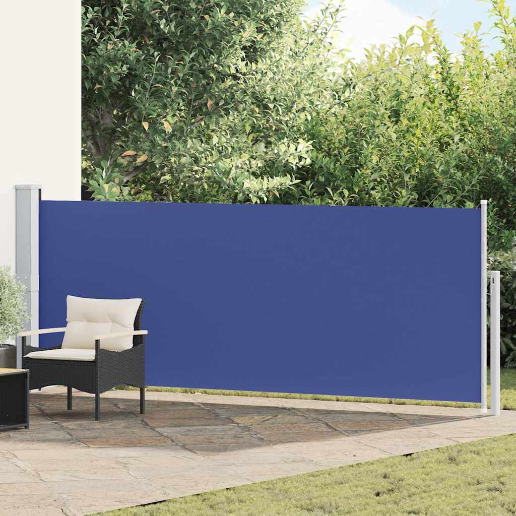 vidaXL Toldo lateral retráctil de jardín azul 140x500 cm