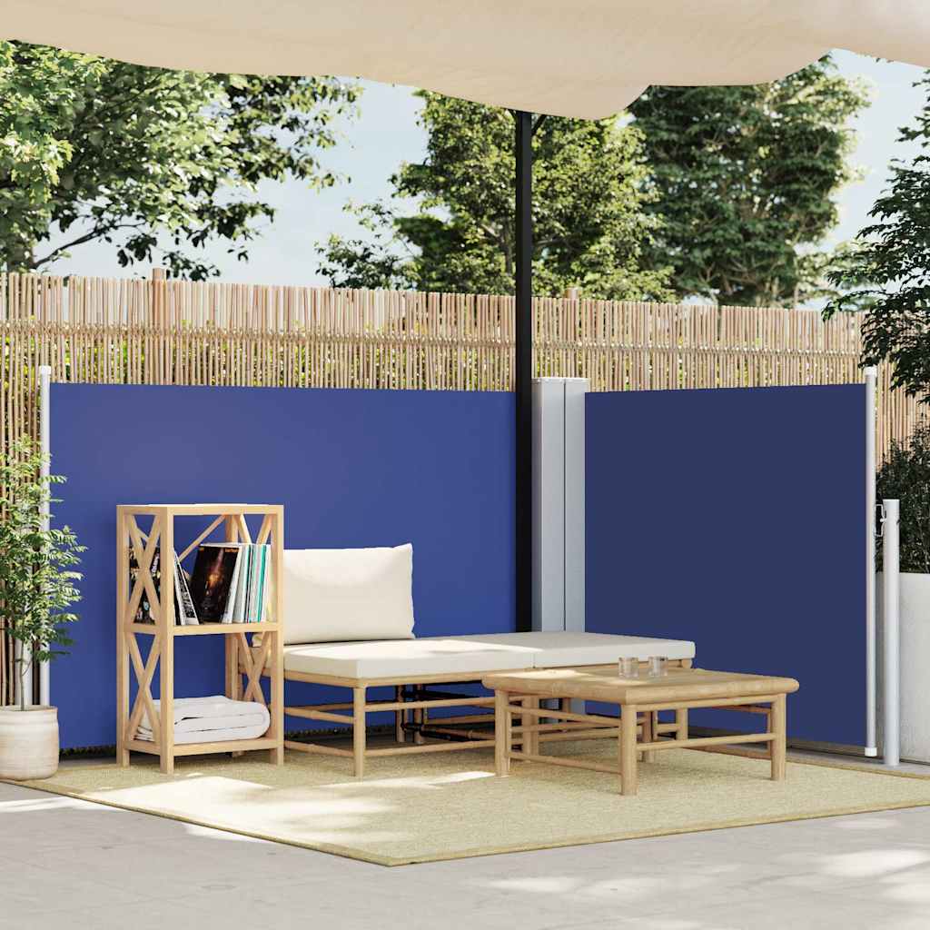 vidaXL Toldo lateral retráctil azul 100x600 cm