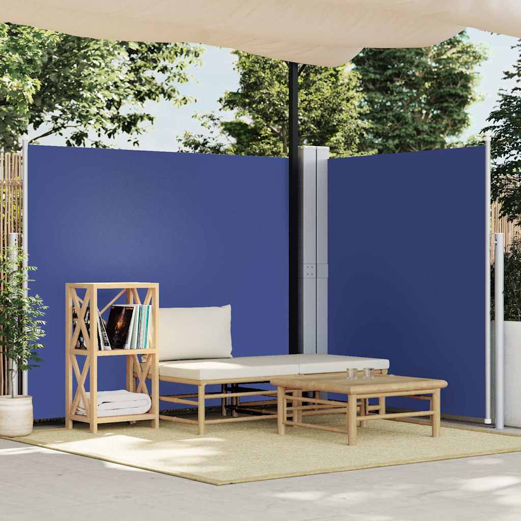 vidaXL Toldo lateral retráctil azul 160x600 cm