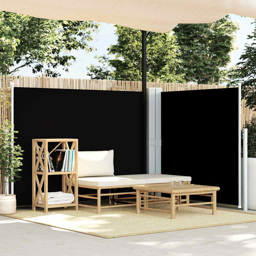 vidaXL Toldo lateral retráctil negro 140x1000 cm