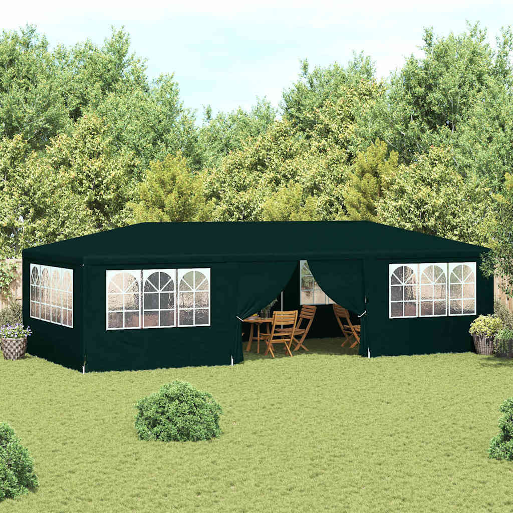 vidaXL Carpa profesional para fiestas con paredes verde 90 g/m² 4x9 m