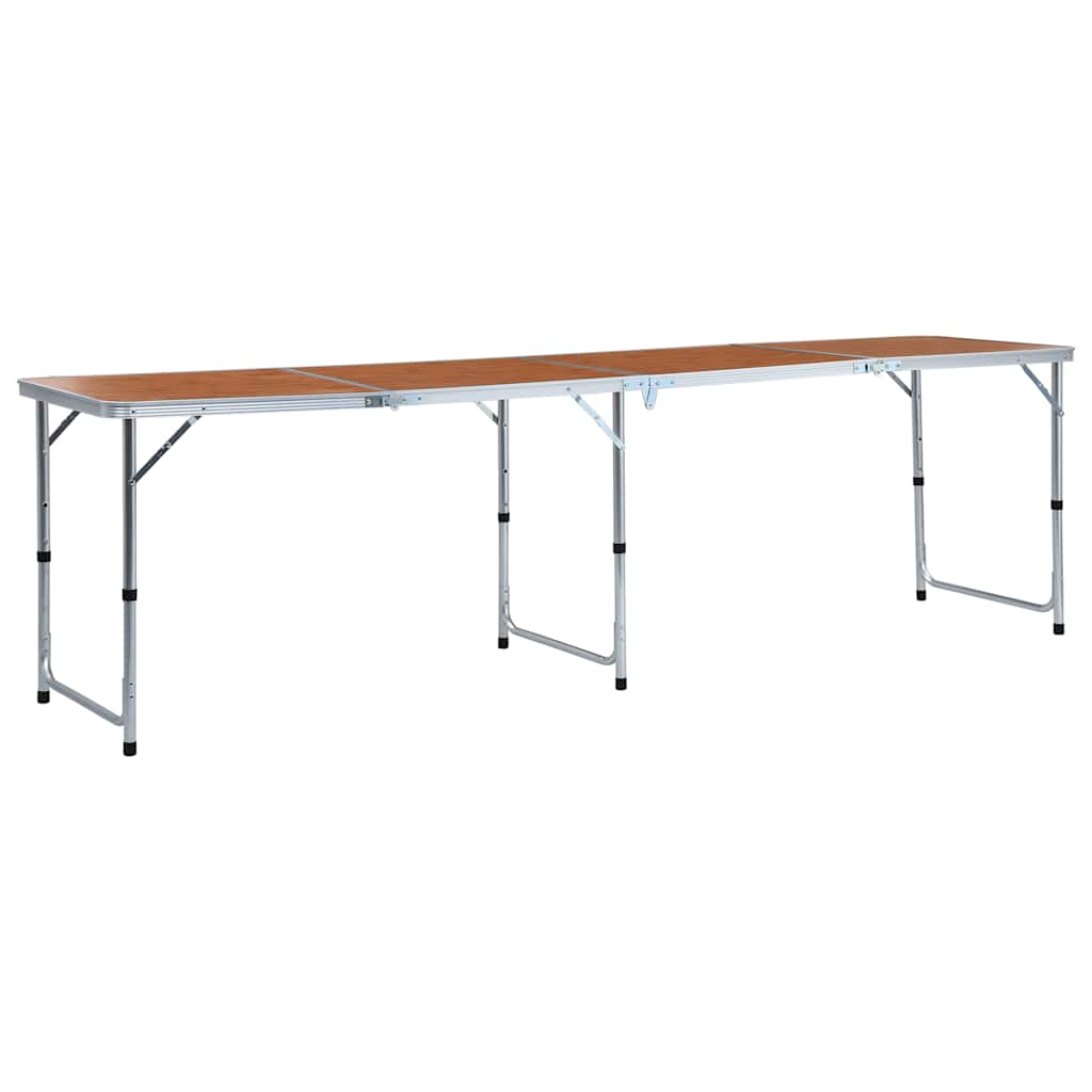 vidaXL Mesa de camping plegable de aluminio 240x60 cm