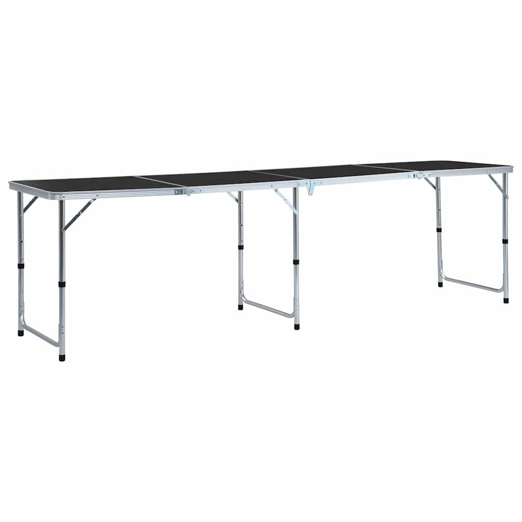 vidaXL Mesa de camping plegable de aluminio gris 240x60 cm