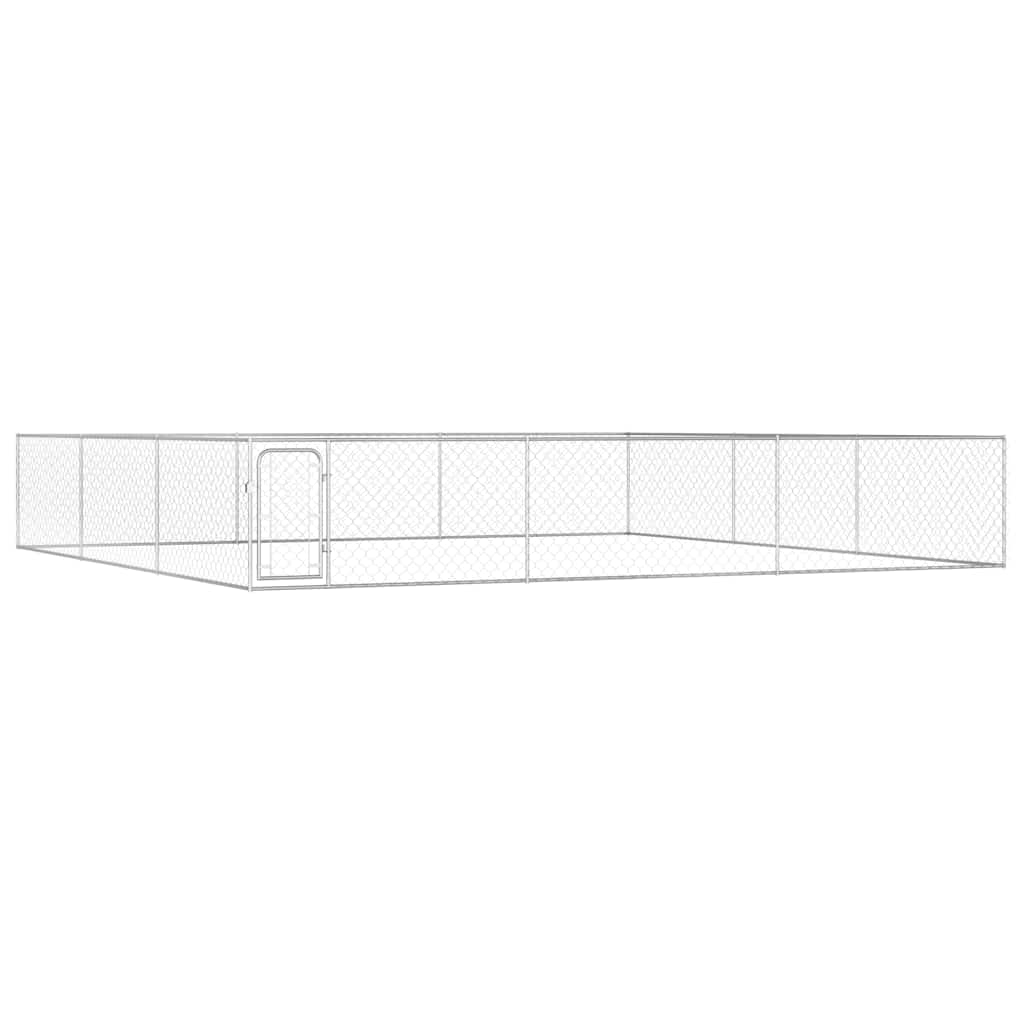 vidaXL Perrera de exterior de acero galvanizado 6x6x1 m