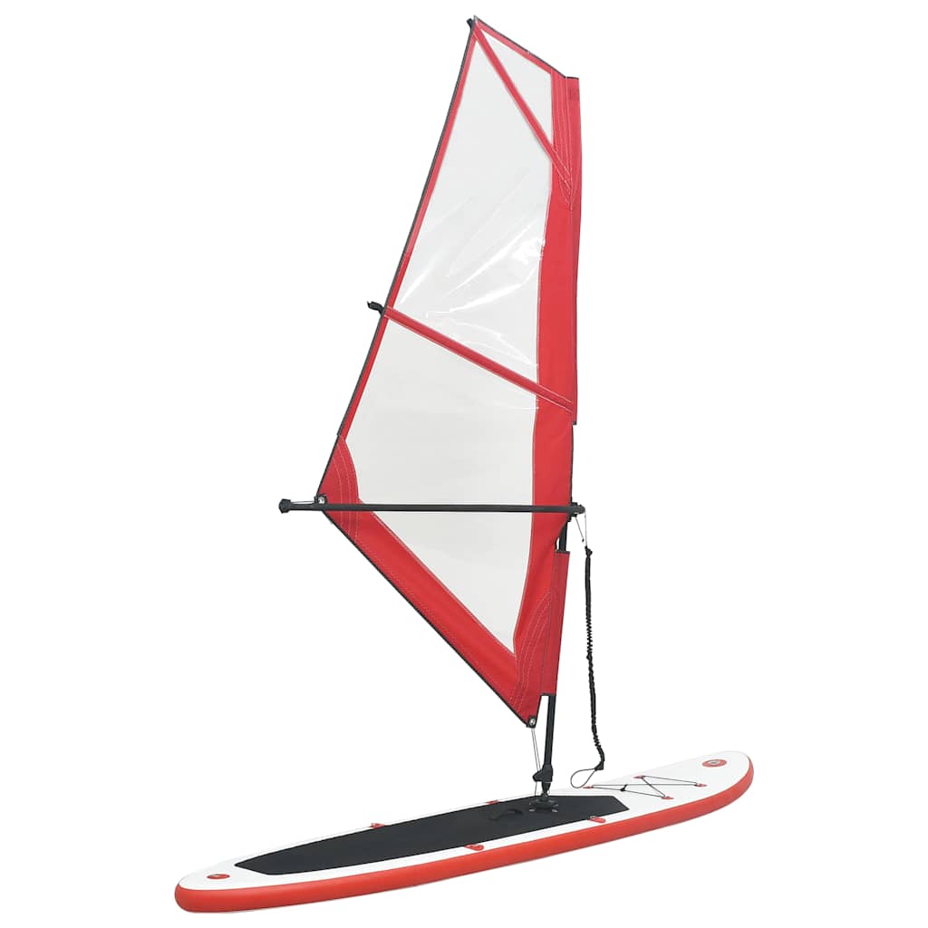 vidaXL Tabla de paddle surf inflable con vela roja y blanca