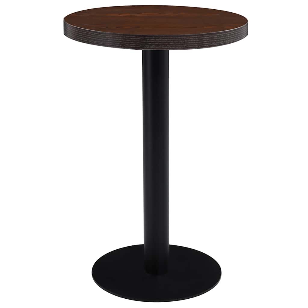 vidaXL Mesa de bistró MDF marrón oscuro 50 cm