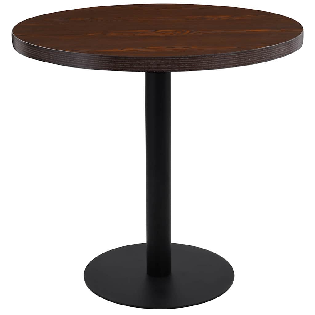 vidaXL Mesa de bistró MDF marrón oscuro 80 cm
