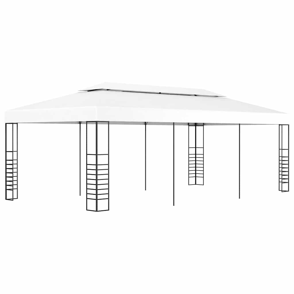 vidaXL Marquesina cenador de jardín blanca 6x3 m