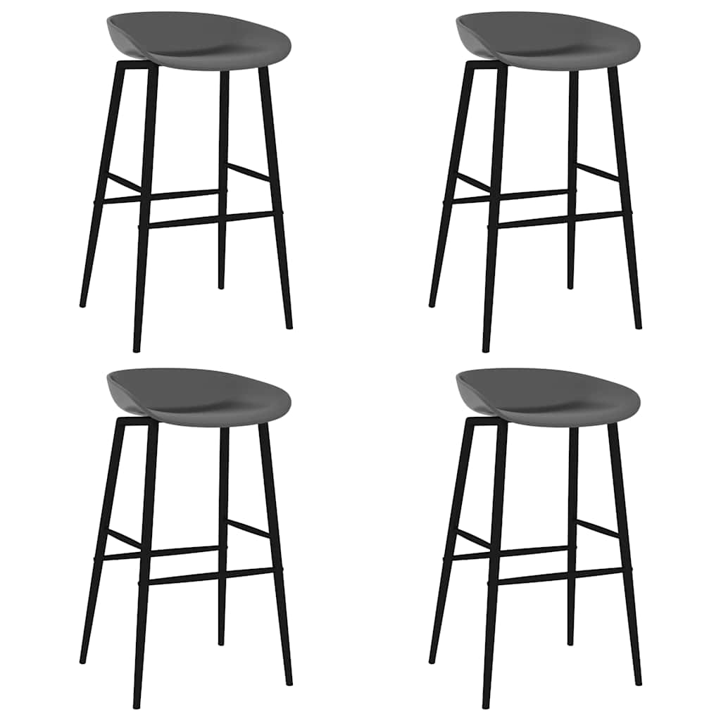 vidaXL Taburetes de cocina 4 unidades gris