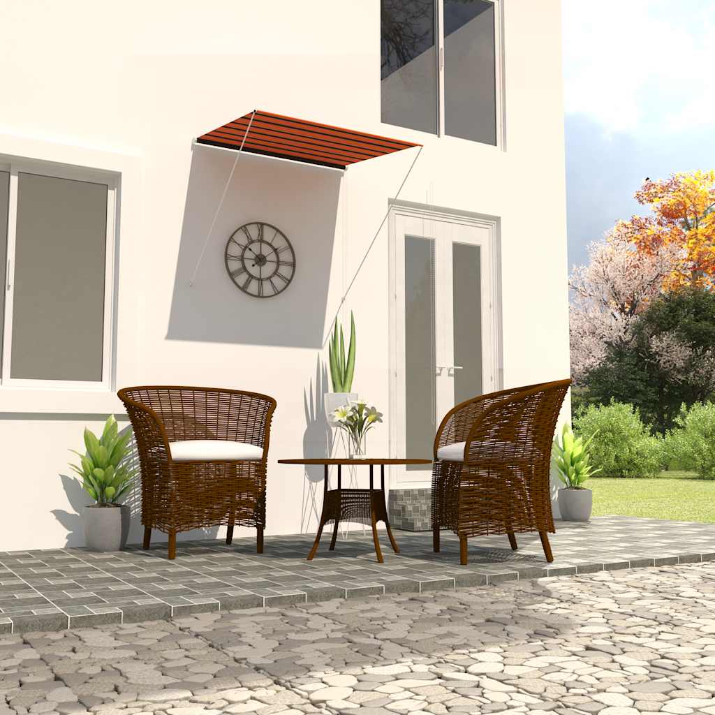 vidaXL Toldo retráctil naranja y marrón 150x150 cm