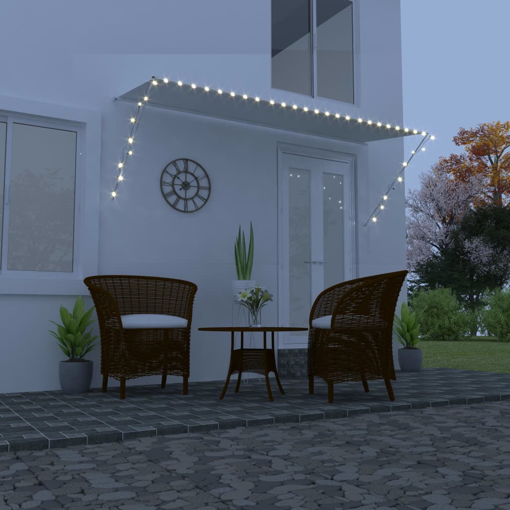 vidaXL Toldo retráctil con LED color crema 350x150 cm