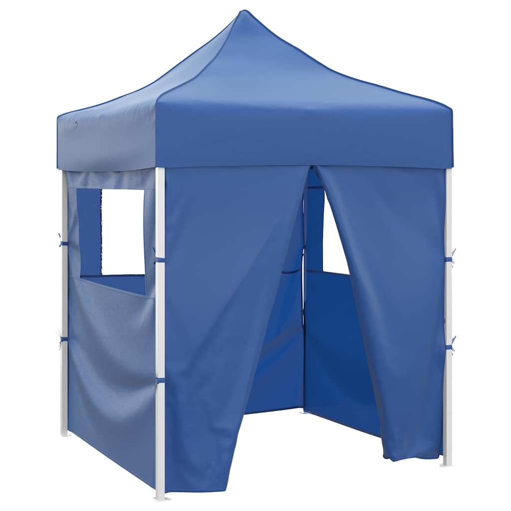 vidaXL Carpa plegable profesional con 4 paredes acero azul 2x2 m