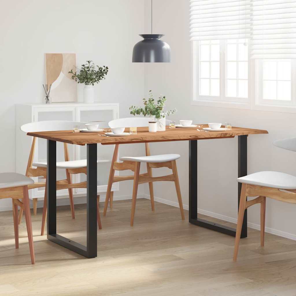 vidaXL Mesa de comedor de madera maciza de acacia 154x80x76 cm