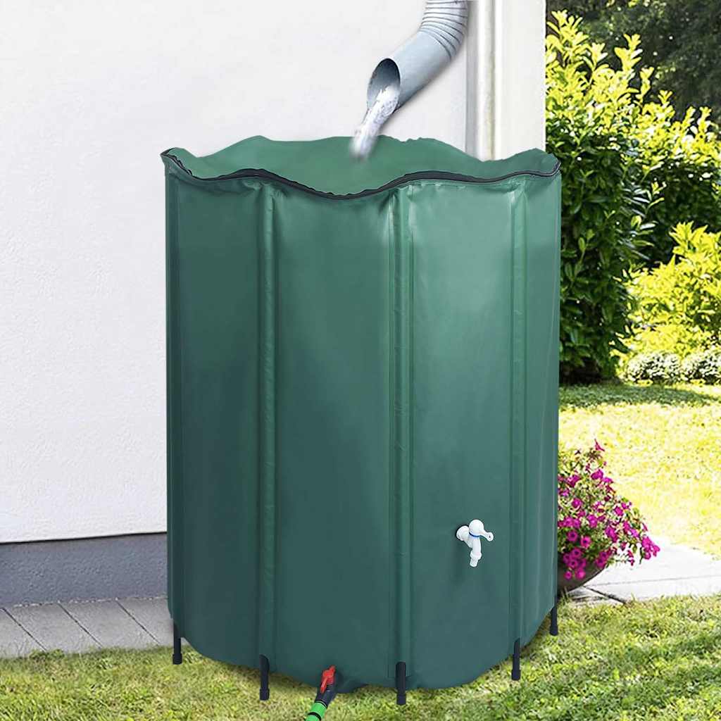 vidaXL Depósito de agua de lluvia plegable con espita 1000 L