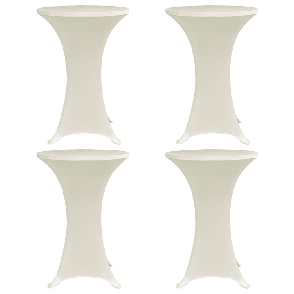 vidaXL Mantel elástico para mesa alta 4 unidades color crema Ø80 cm