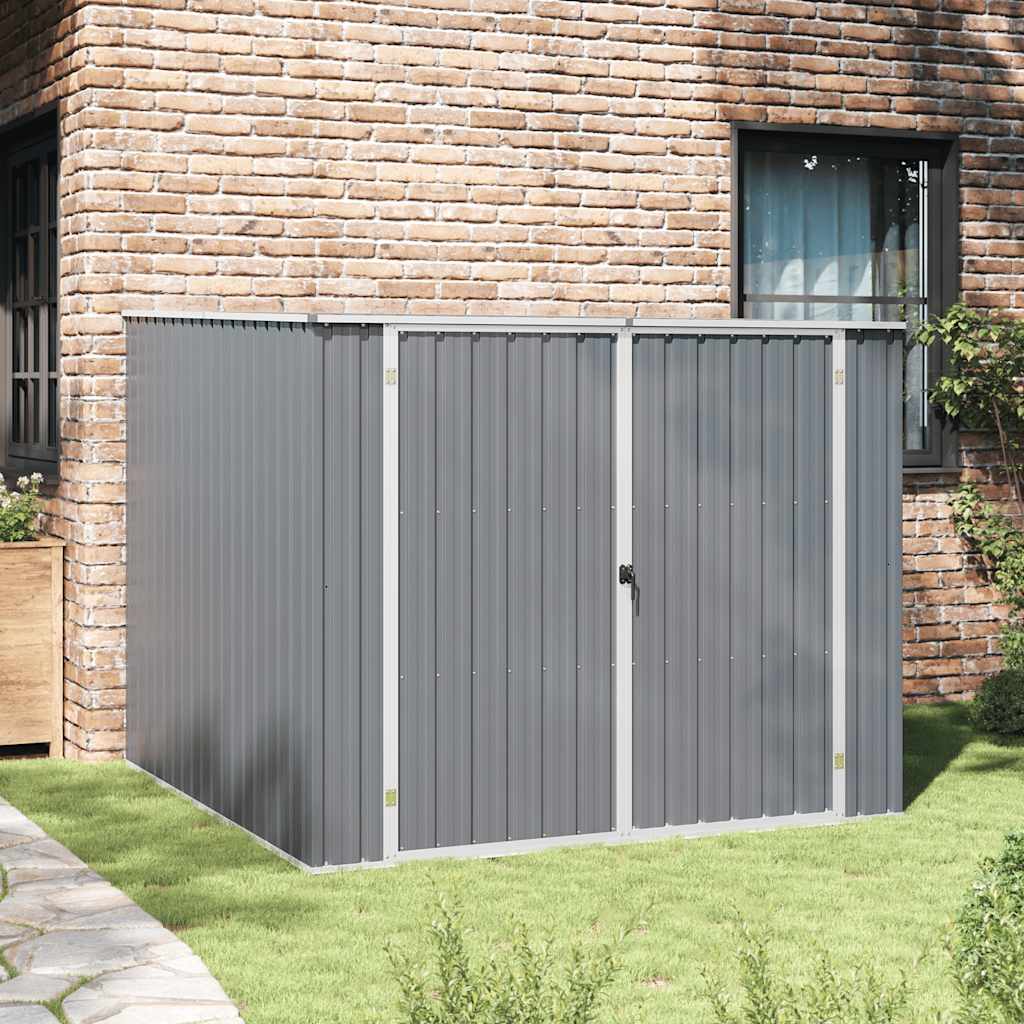 vidaXL Cobertizo de jardín acero galvanizado gris 195x198x159 cm