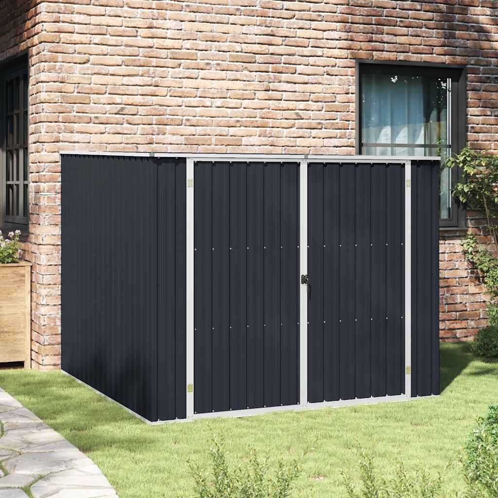 vidaXL Cobertizo de jardín acero galvanizado antracita 195x198x159 cm