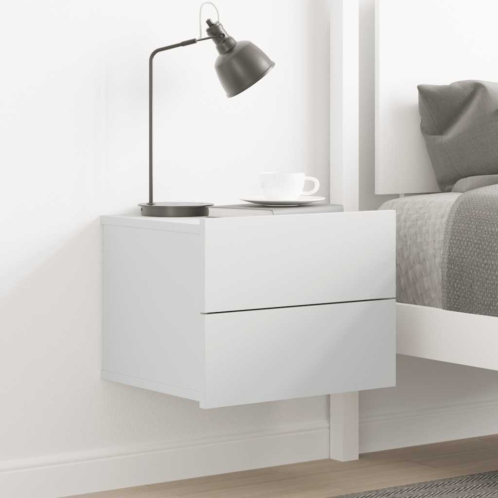 vidaXL Mesita de noche madera contrachapada blanco 40x30x30 cm