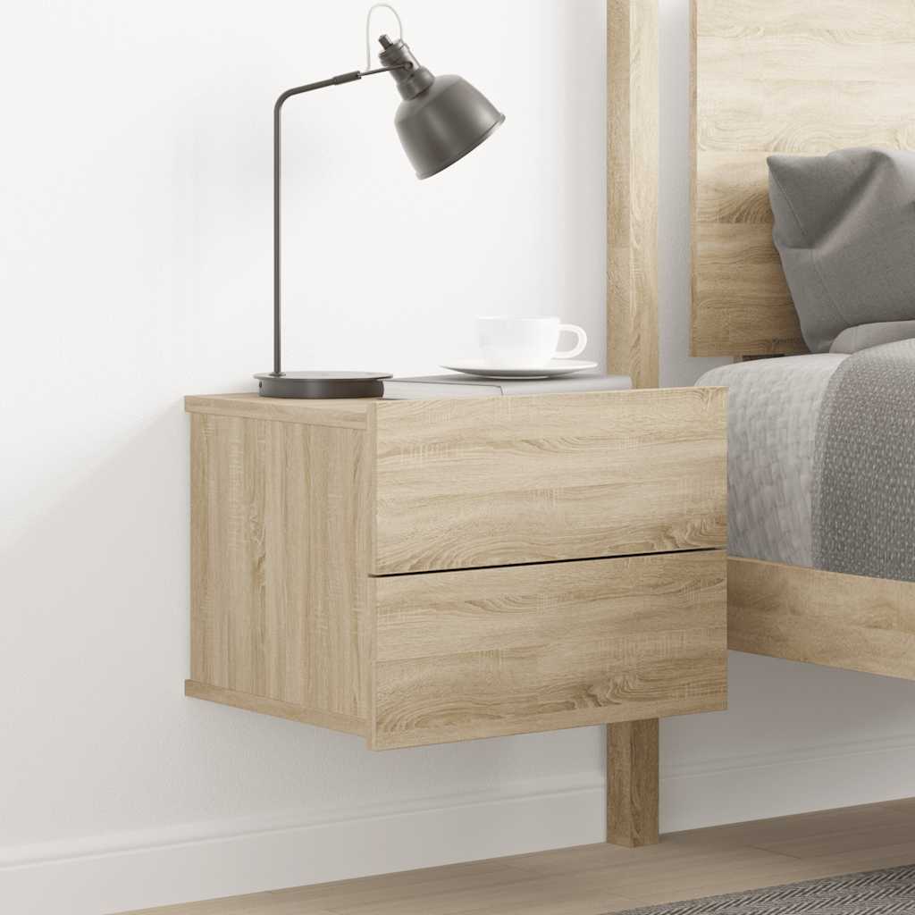 vidaXL Mesita de noche madera contrachapada color roble 40x30x30 cm