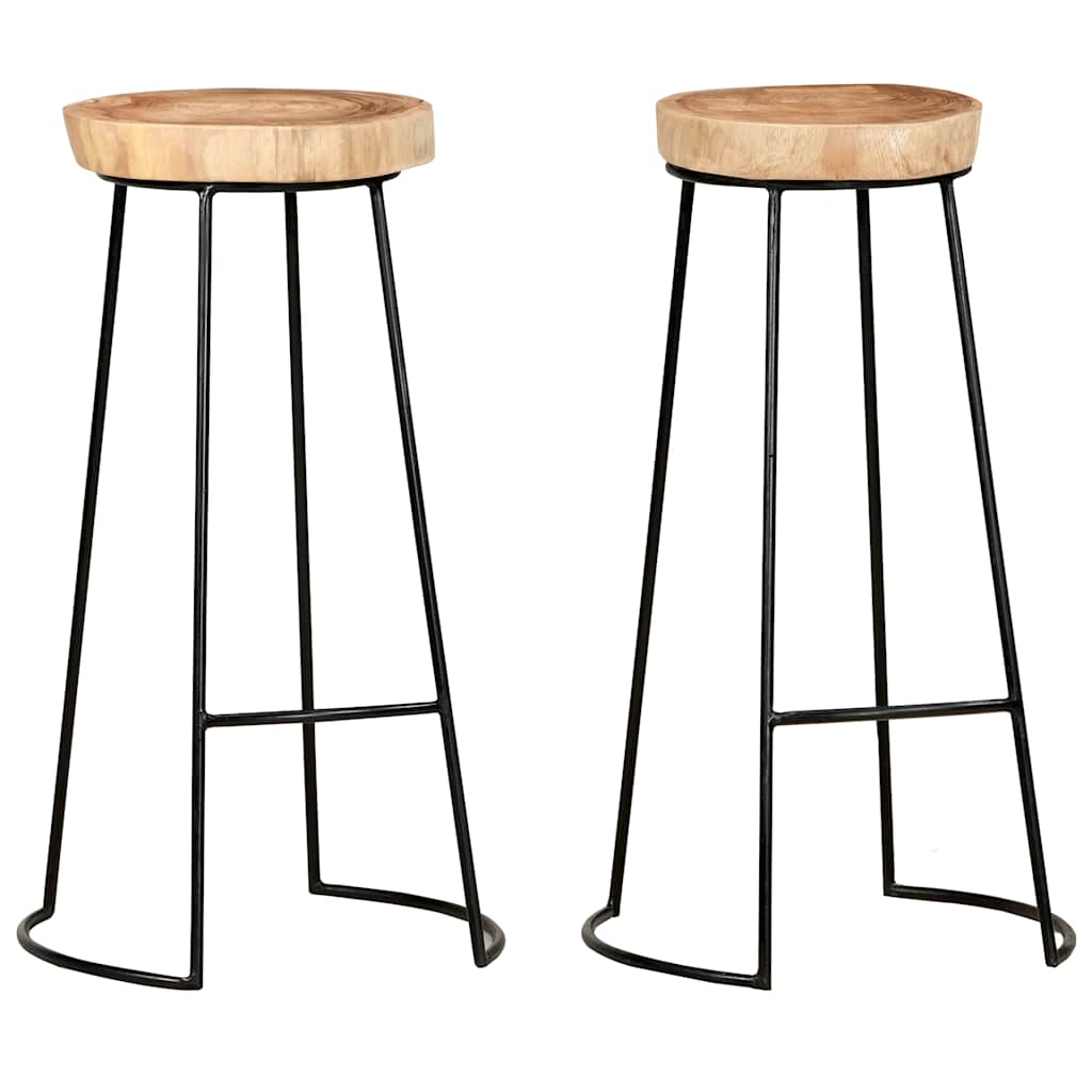 vidaXL Taburetes de cocina 2 unidades madera maciza de acacia