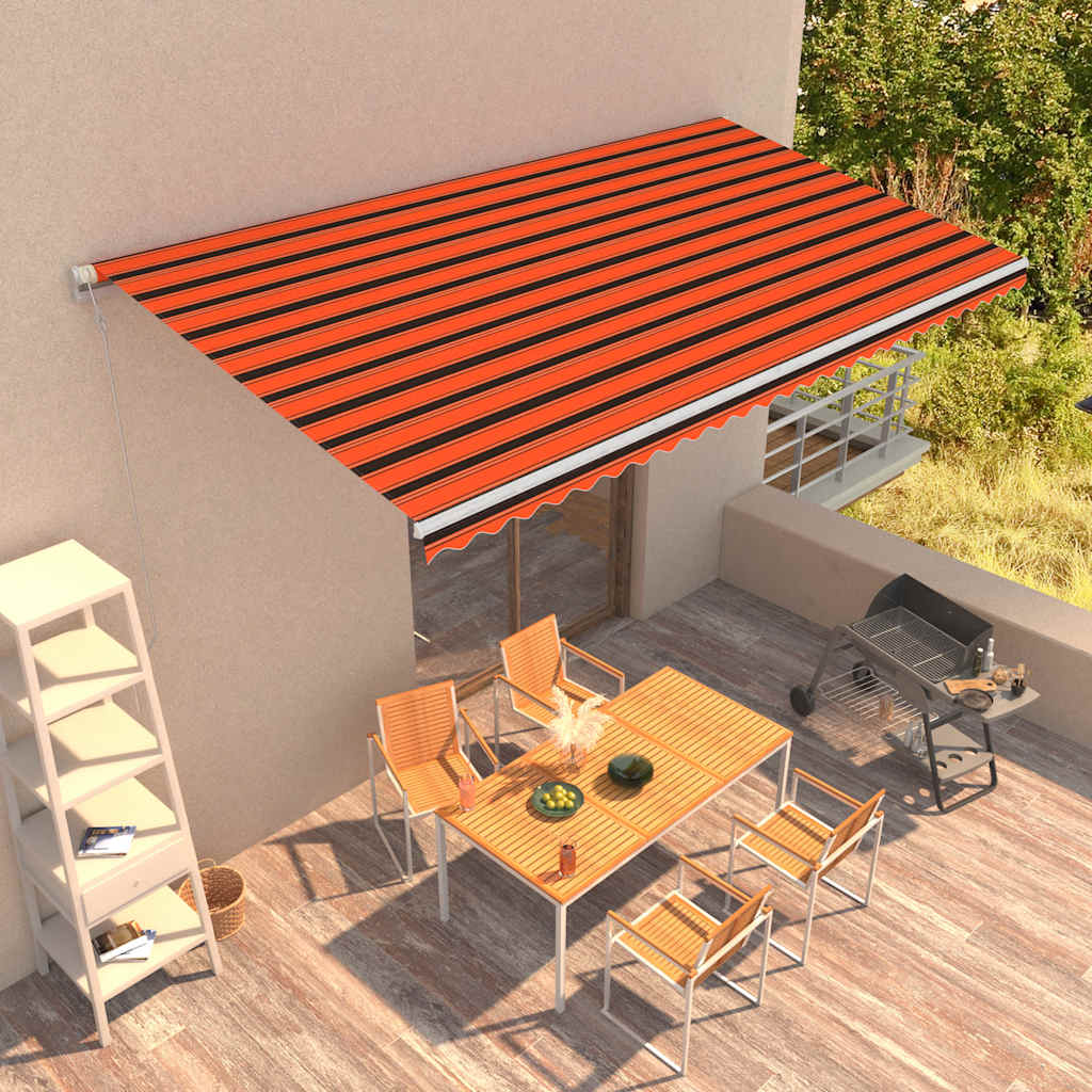 vidaXL Toldo automático retráctil naranja y marrón 600x300 cm
