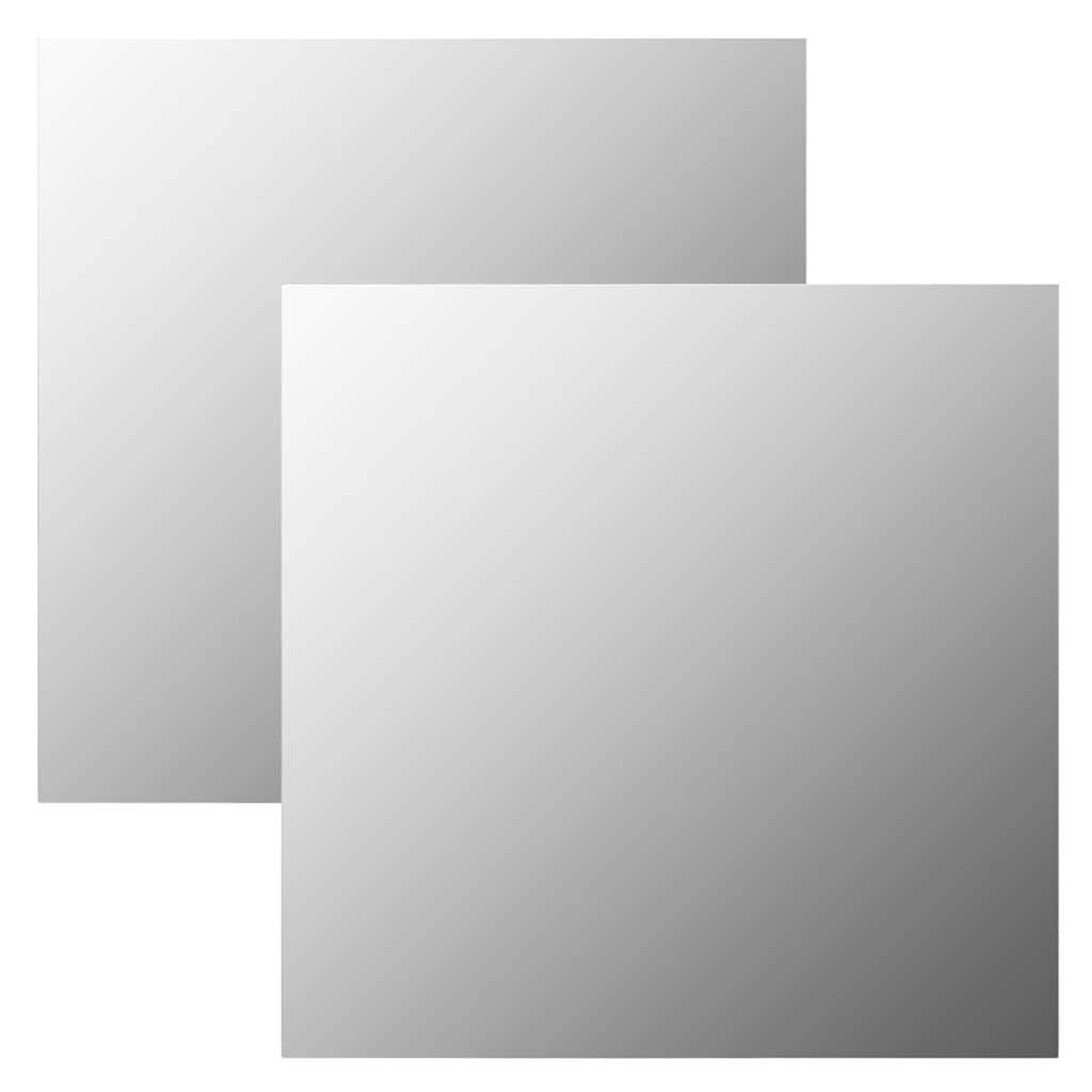 vidaXL Espejos de pared cuadrados 2 unidades vidrio 50x50 cm