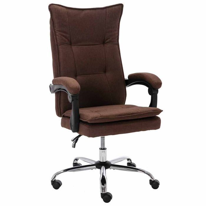 vidaXL Silla de oficina tela marrón