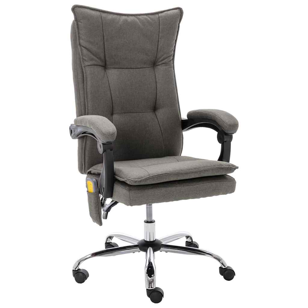 vidaXL Silla de oficina de masaje de tela gris
