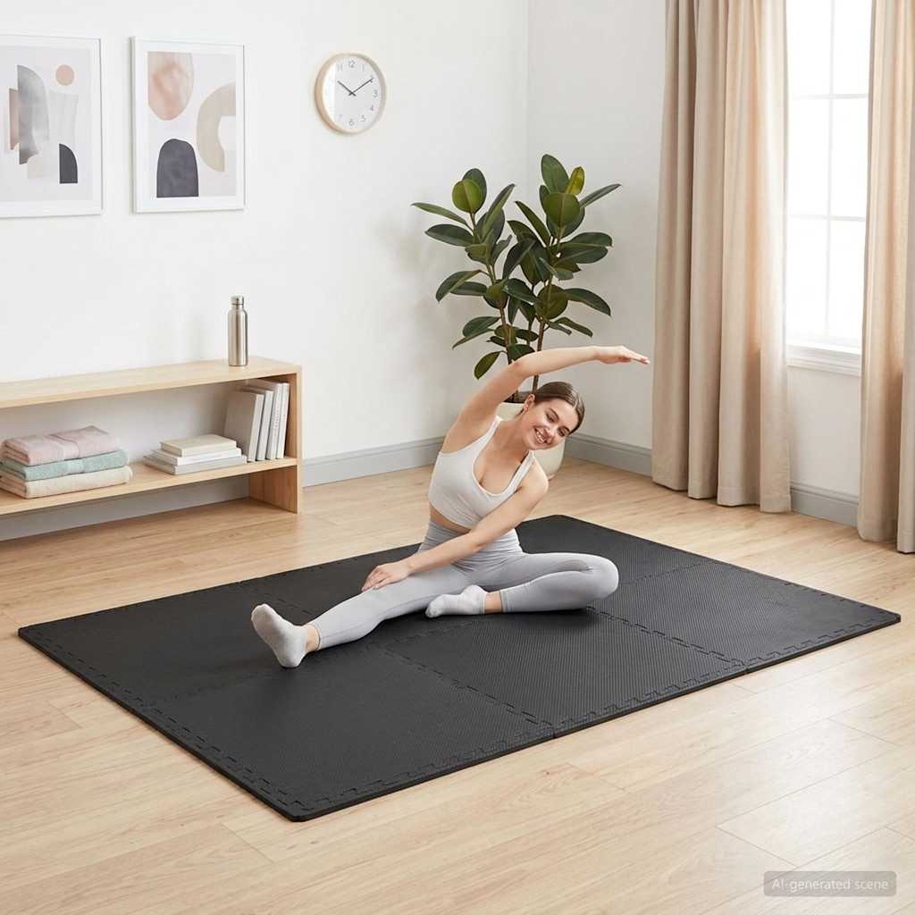 vidaXL Alfombrillas de goma EVA negra 54 uds 4,86㎡