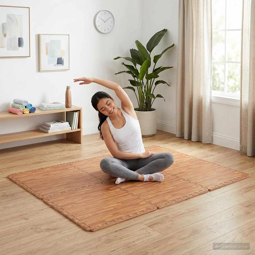 vidaXL Alfombrillas de goma EVA vetas de madera 24 uds 8,64 ㎡