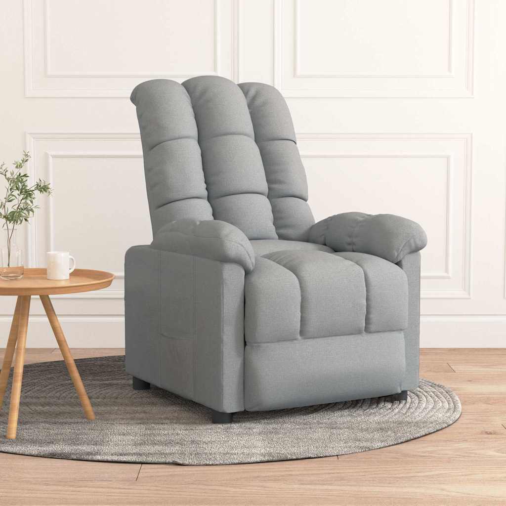 vidaXL Sillón reclinable de tela gris claro