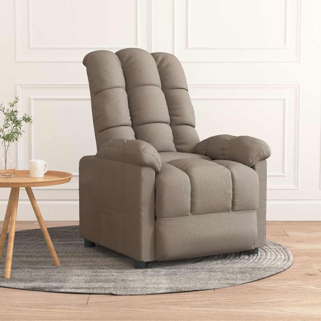 vidaXL Sillón reclinable de tela gris taupe