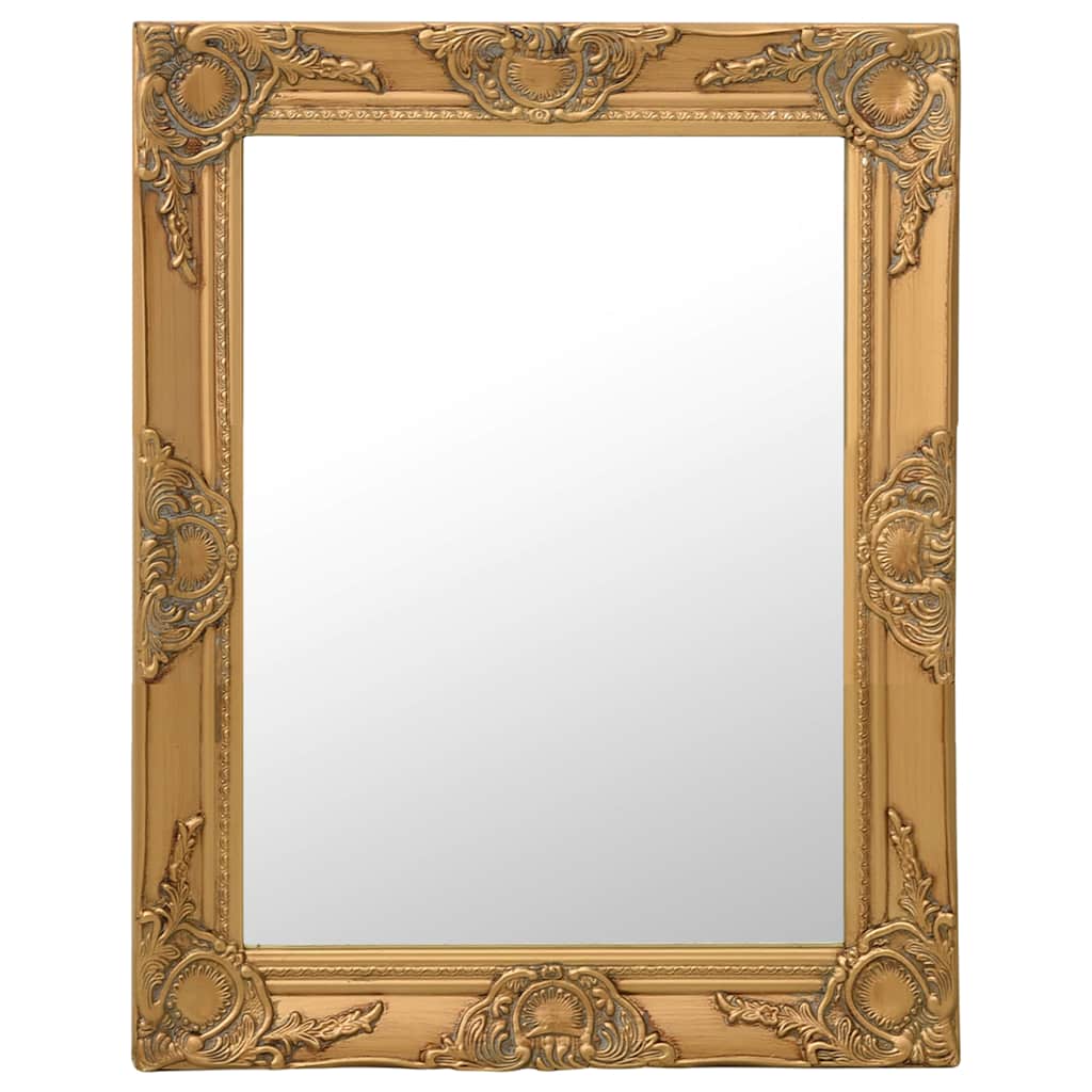 vidaXL Espejo de pared estilo barroco dorado 50x60 cm