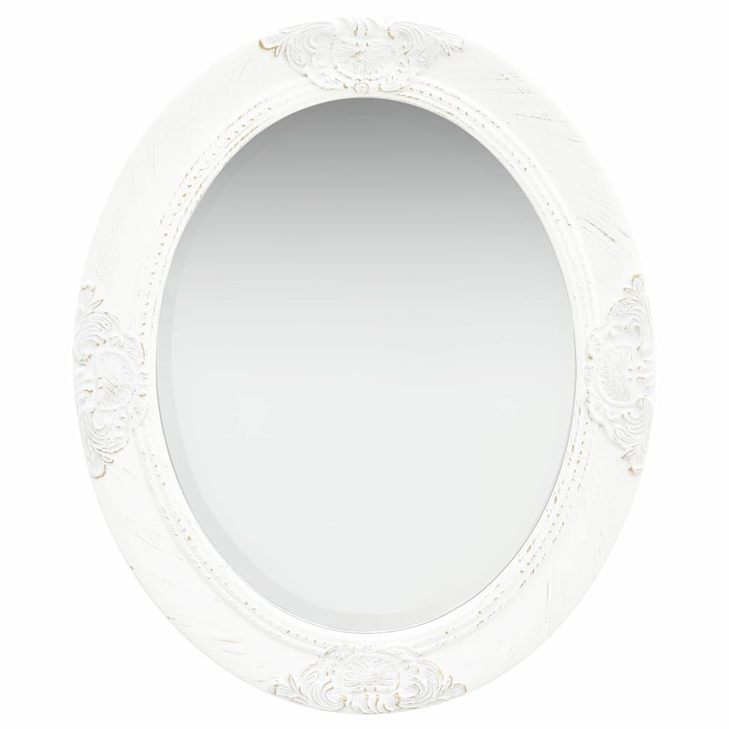 vidaXL Espejo de pared estilo barroco blanco 50x60 cm