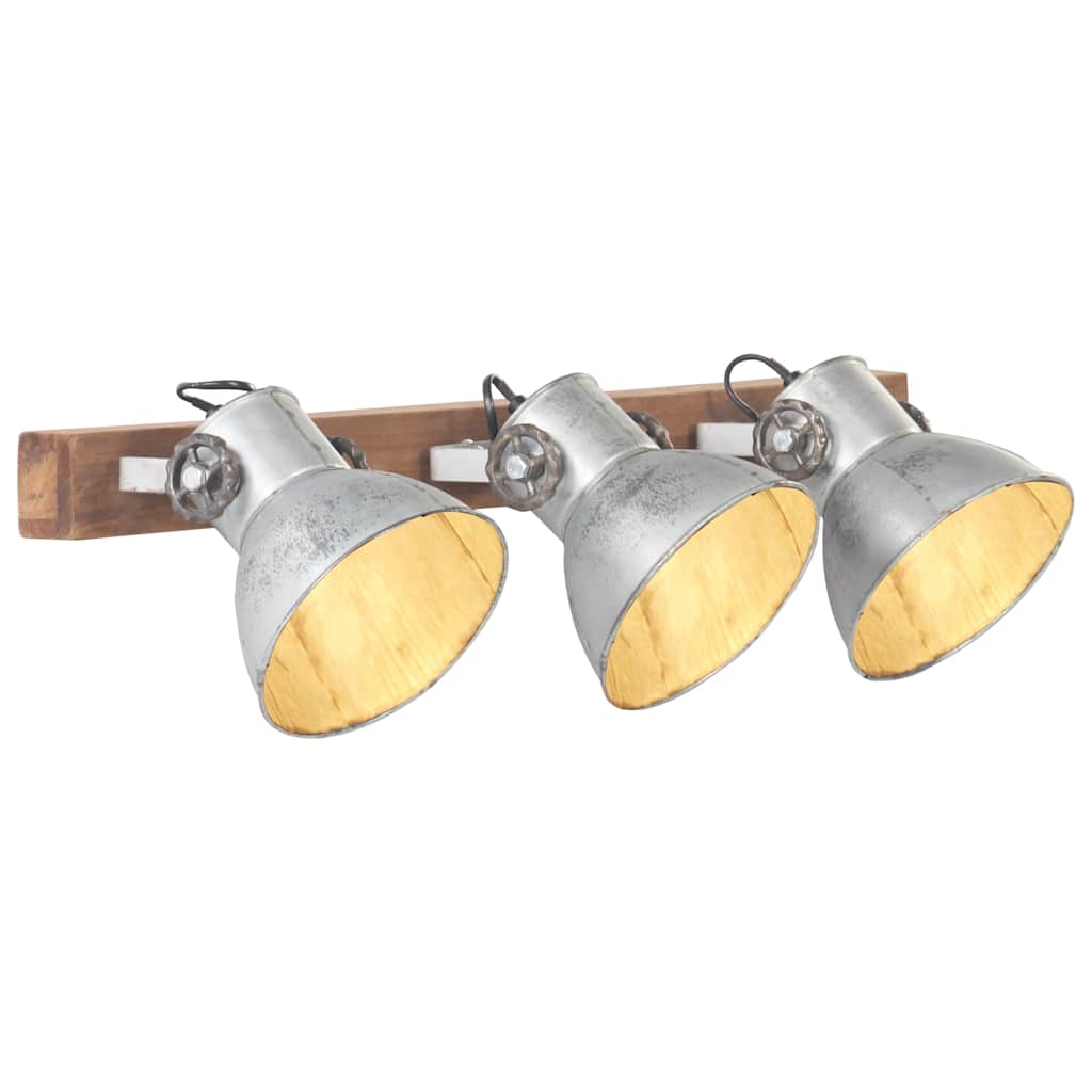 vidaXL Lámpara de pared industrial plateado 65x25 cm E27