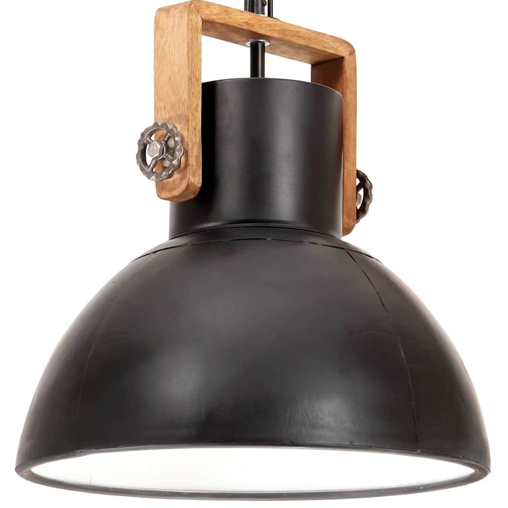 vidaXL Lámpara colgante industrial redonda 25 W negro 40 cm E27